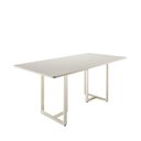 Ver imagem 4 de Mesa de Jantar Retangular com Vidro para 6 Lugares Arcádia 184 Cm - Champanhe C/ Off White Fosco