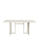 Ver imagem 1 de Mesa de Jantar Retangular com Vidro para 6 Lugares Arcádia 184 Cm - Champanhe C/ Off White Fosco