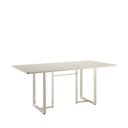 Ver imagem 3 de Mesa de Jantar Retangular com Vidro para 6 Lugares Arcádia 184 Cm - Champanhe C/ Off White Fosco