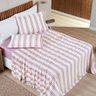 Jogo Cama Lençol Estilo Queen 100% Algodão 4 Peças - Rosa - 1
