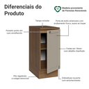 Ver imagem 6 de Balcão de Cozinha 35 cm 1 Porta Rustic/Crema Vik Madesa