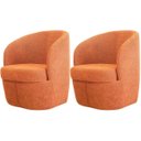 Ver imagem 1 de Kit 2 Poltronas para Sala e Escritório Base Giratória Samara Linho Terracota