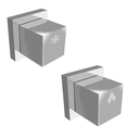Ver imagem 1 de Kit Acabamento Duplo Comando Quadrado Cromado P/ Base Deca