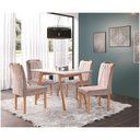 Ver imagem 1 de Conjunto Sala De Jantar Mesa 4 Cadeiras Off White