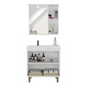 Ver imagem 3 de Conjunto para Banheiro Malibu 80cm com Gabinete Cuba Espelheira LED C00D84013 Branco/Cinza - Ozini m