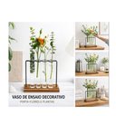 Ver imagem 2 de Vaso de Ensaio Decorativo com 4 Tubos de Vidro e Base em Madeira Transparente com Design Moderno