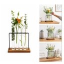 Ver imagem 1 de Vaso de Ensaio Decorativo com 4 Tubos de Vidro e Base em Madeira Transparente com Design Moderno