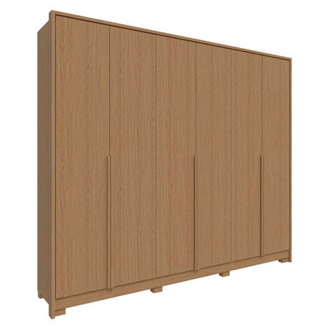 Guarda Roupa New Guarapari com 6 Portas e 6 Gavetas Móveis Rimo Carvalho/carvalho