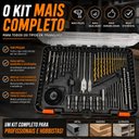 Ver imagem 6 de Jogo de Brocas e Bits 100 Peças para Madeira Metal Alvenaria com Maleta Completa