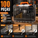 Ver imagem 4 de Jogo de Brocas e Bits 100 Peças para Madeira Metal Alvenaria com Maleta Completa