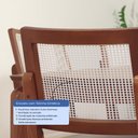 Ver imagem 4 de Conjunto de 4 Cadeiras de Madeira Maciça Saga Encosto Palhinha Natural com Linho Off White