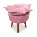 Ver imagem 4 de Puff Decorativo para Sala de Estar Pétala - Élpis Móveis - Veludo Rosa