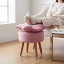 Ver imagem 5 de Puff Decorativo para Sala de Estar Pétala - Élpis Móveis - Veludo Rosa