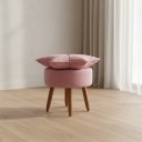 Ver imagem 3 de Puff Decorativo para Sala de Estar Pétala - Élpis Móveis - Veludo Rosa