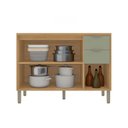 Ver imagem 3 de Balcão de Cozinha 120 cm Colors 3 Portas 2 Gavetas Freijó/Alecrim - Kits Paraná