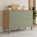 Ver imagem 1 de Balcão de Cozinha 120 cm Colors 3 Portas 2 Gavetas Freijó/Alecrim - Kits Paraná