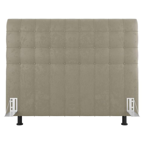 Cabeceira Cama Box Casal Queen Size Dahlia 160cm com Frame Suede Bege - Abmaza