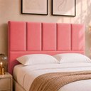 Ver imagem 1 de Cabeceira Classic Casal 140cm para Quarto Cama Decorativa Moderna Elegante Suede Rosê