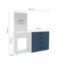 Ver imagem 3 de Cômoda Penteadeira 4 Gavetas Lisboa Azul/Branco