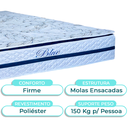 Ver imagem 2 de Cama Box + Colchão Casal Molas Ensacadas Blue Paropas