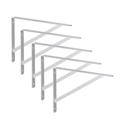 5x Suporte Cantoneira Mão Francesa Branca P/prateleira 10cm - 1