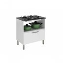 Ver imagem 2 de Balcão Cozinhas Itatiaia Tarsila para Cooktop 4 Bocas 1 Porta Horizontal e 1 Gaveta Branco