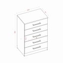 Ver imagem 2 de Cômoda de Quarto Moderna 5 Gavetas - Atacama / Off White