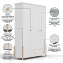 Ver imagem 5 de Guarda-Roupa Infantil 3 Portas 1 Gaveta em MDF Arredus Branco