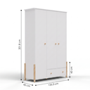 Ver imagem 3 de Guarda-Roupa Infantil 3 Portas 1 Gaveta em MDF Arredus Branco