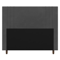 Cabeceira Cama Box Solteiro Ferrara 90cm Suede Cinza - Desk Design - 3