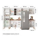 Ver imagem 4 de Armário De Cozinha Completa Com Adega 9 Portas 3 Gavetas Favorita Branco/Nature