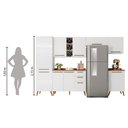 Ver imagem 2 de Armário De Cozinha Completa Com Adega 9 Portas 3 Gavetas Favorita Branco/Nature