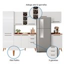 Ver imagem 5 de Armário De Cozinha Completa Com Adega 9 Portas 3 Gavetas Favorita Branco/Nature