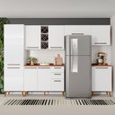 Ver imagem 3 de Armário De Cozinha Completa Com Adega 9 Portas 3 Gavetas Favorita Branco/Nature