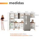 Ver imagem 3 de Armário de Cozinha Completa com Adega 9 Portas 3 Gavetas Favorita Branco/Nature