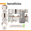 Ver imagem 4 de Armário de Cozinha Completa com Adega 9 Portas 3 Gavetas Favorita Branco/Nature