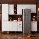 Ver imagem 2 de Armário de Cozinha Completa com Adega 9 Portas 3 Gavetas Favorita Branco/Nature