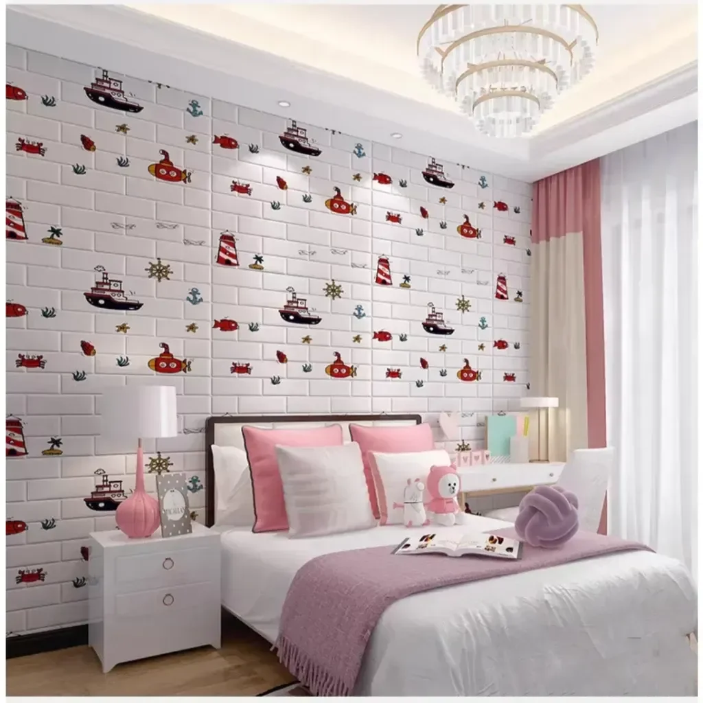 Painel Adesivo Espuma Parede Barcos com 10 Peças B9 70x77cm - 2