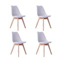 Ver imagem 1 de Kit 04 Cadeiras Leda Eames Jantar Cozinha com Assento Estofado Branco