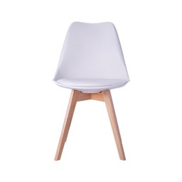 Kit 04 Cadeiras Leda Eames Jantar Cozinha com Assento Estofado Branco - 5