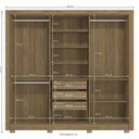 Ver imagem 2 de Guarda Roupa Casal 6 Portas com 3 Gavetas Pés e Espelhos 232cm Cb03m569 Kappesberg - Nogueira/fendi