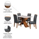 Ver imagem 5 de Conjunto de Mesa Sala de Jantar Tampo com Vidro 1,36m 4 Cadeiras Grécia Dobuê