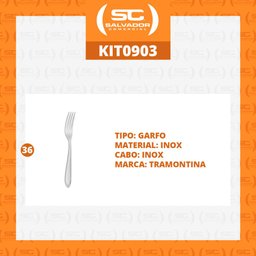 KIT - 36 Garfos de Mesa Luxo Laguna em Aço Inox GITOP - Tramontina - 2