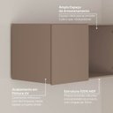Ver imagem 7 de Módulo Planejado Ponte Casal para Guarda Roupa 100% MDF 3 Portas Orion CabeCasa MadeiraOriginals Marrom/Mocha