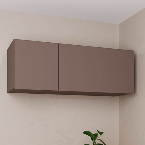 Módulo Planejado Ponte Casal para Guarda Roupa 100% MDF 3 Portas Orion CabeCasa MadeiraOriginals Marrom/Mocha