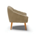 Ver imagem 5 de Kit 2 Poltronas Giovana Suede Marrom Rato Pés Palito Castanho - D'Rossi