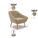 Ver imagem 7 de Kit 2 Poltronas Giovana Suede Marrom Rato Pés Palito Castanho - D'Rossi