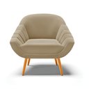 Ver imagem 3 de Kit 2 Poltronas Giovana Suede Marrom Rato Pés Palito Castanho - D'Rossi