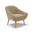 Ver imagem 4 de Kit 2 Poltronas Giovana Suede Marrom Rato Pés Palito Castanho - D'Rossi