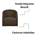 Ver imagem 7 de Kit 02 Poltrona Recepção Sala Lara Tecido Requinte Bouclê Cor Marrom